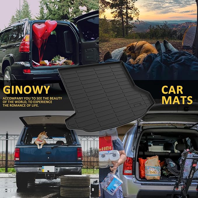 GINOWY- Floor Mats & Cargo Liner for Chevy Equinox 2025 2026 &GMC Terrain 2025 2026, TPE All Weather Equinox Car Mats, Custom Terrain Floor Liners, Non-Slip Trunk Mat, Waterproof Accessories Black