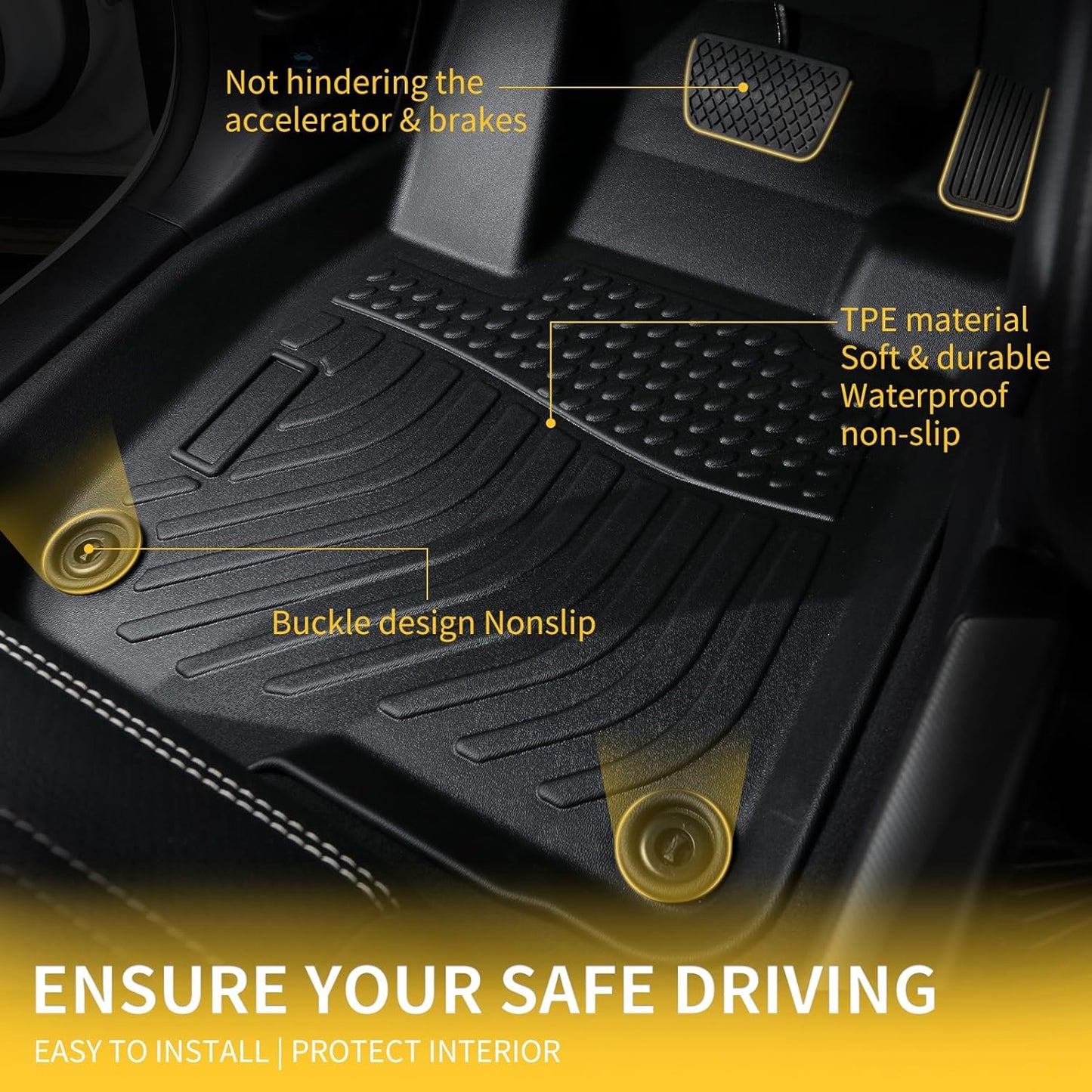 GINOWY-Floor Mats & Cargo Liner for BMW X3 2025, TPE All Weather X3 Car Floor Mats, X3 M50/30 xDrive Car Mats Non-Slip Trunk Mat Easy to Clean Floor Liners Accessories Black