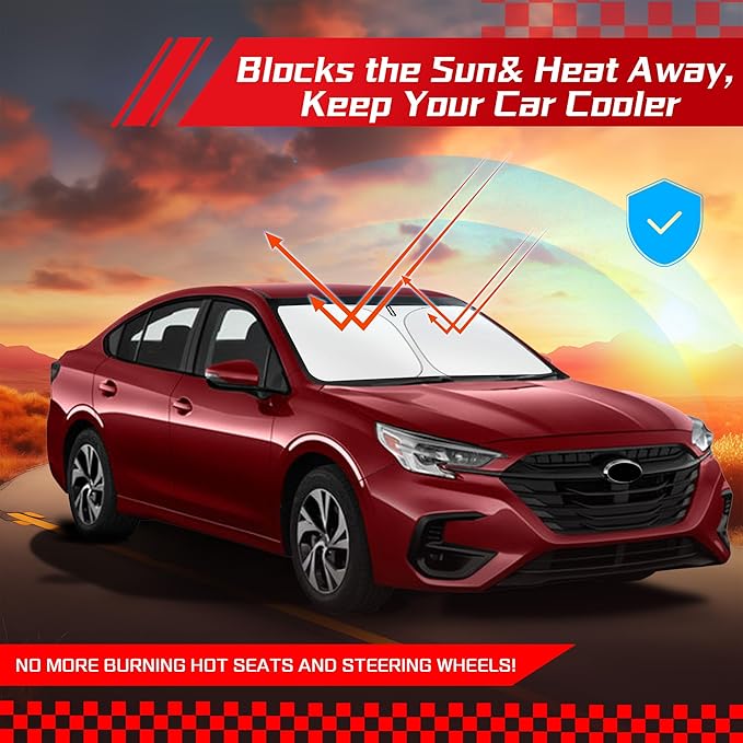 ARISMOTOR Windshield Sun Shade for S-ubaru Legacy 2020-2025, Custom Fit Foldable Front Window Sunshade Sun Visor Protector, Block UV Rays Keep Your Car Cooler
