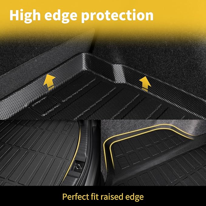 GINOWY-Floor Mats & Cargo Liner for Nissan Kicks 2018-2024, TPE All Weather 2024 Kicks Car Floor Mats, Non-Slip Trunk Mat Kicks Floor Liners Accessories Black