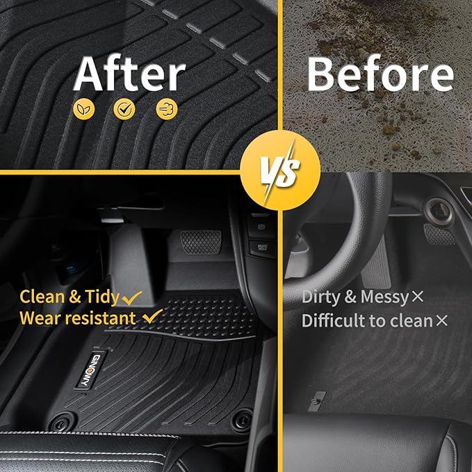 GINOWY-Floor Mats & Cargo Liner for Cadillac XT4 2019-2025丨TPE All Weather Car Floor for Cadillac XT4丨XT4 Car Mats, XT4 Cargo Mat Trunk Mat for Cadillac XT4 Car Accessories