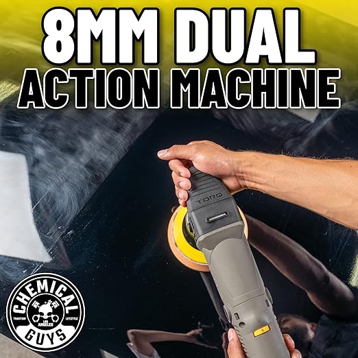 Chemical Guys BUF_209X TORQX Random Orbital Polisher, Complete Detailing Kit with Pads, Pad Cleaner & Conditioner, Towels (Safe for Cars, Trucks, SUVs, & More) 700W, Orbit 8mm - 12 Items
