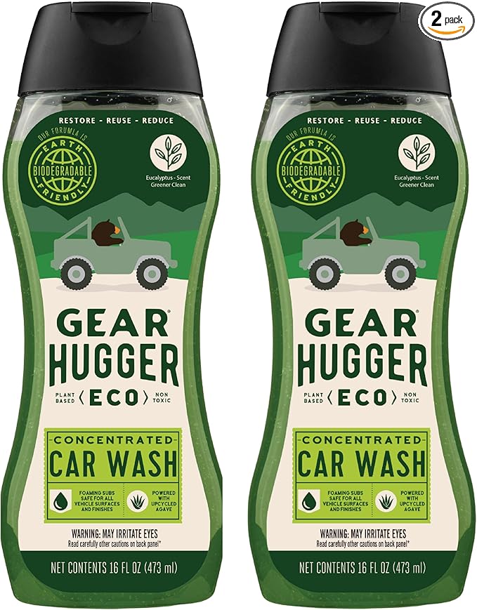 Car Wash Soap (16 oz, Pack of 2) – Eco-Friendly Car Cleaner, Biodegradable Car Wash with Natural Saponins & Eucalyptus – Safe Car Soap for All Vehicle Surfaces
