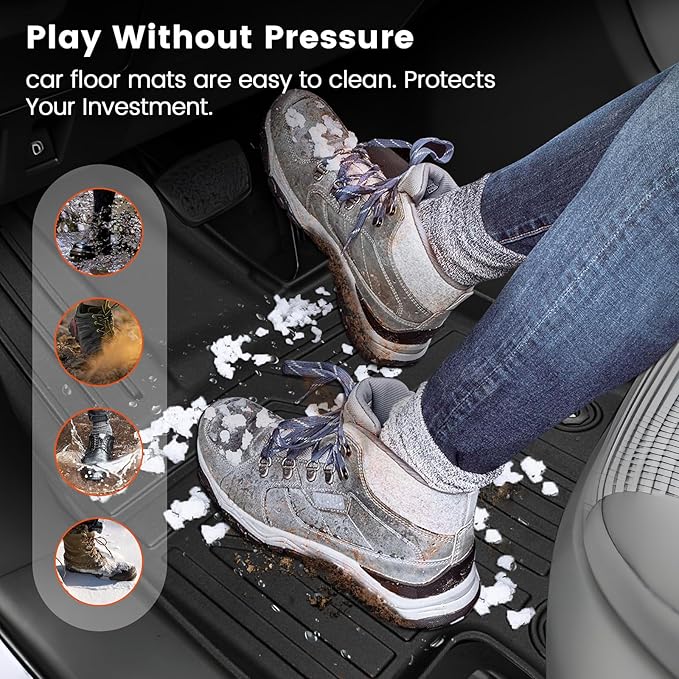 KMF Custom Fit Floor Mats for Subaru Forester 2025 Accessories, All Weather Forester Mat TPE Waterproof Car Floor Liners - Front & Rear 2 Row, Anti-Slip Deep Grooves Car Mats Full Set