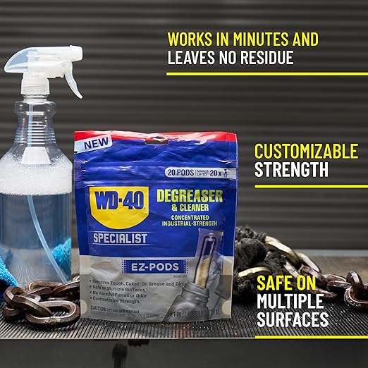 WD-40 Specialist Degreaser and Cleaner EZ-PODS, Customizable Industrial-Strength Concentrate, Multi-Surface Cleaning Solution, 20 Pods (Pack of 6, 120 Count Total)