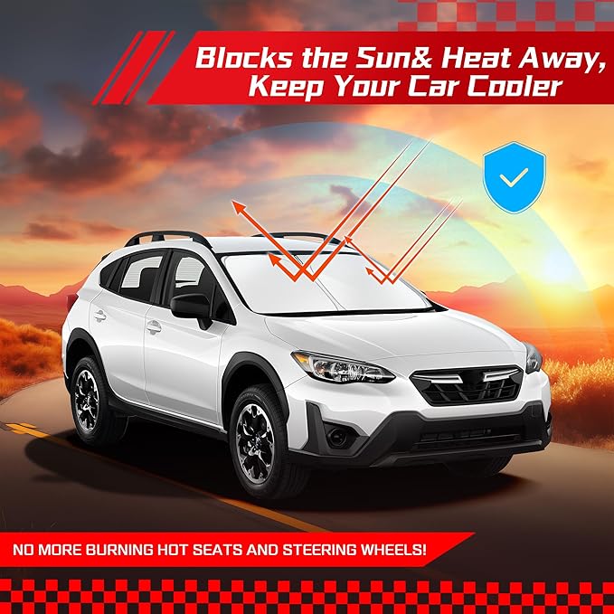 ARISMOTOR Windshield Sun Shade for S-ubaru Crosstrek 2018-2023, Custom Fit Foldable Front Window Sunshade Sun Visor Protector, Block UV Rays Keep Your Car Cooler