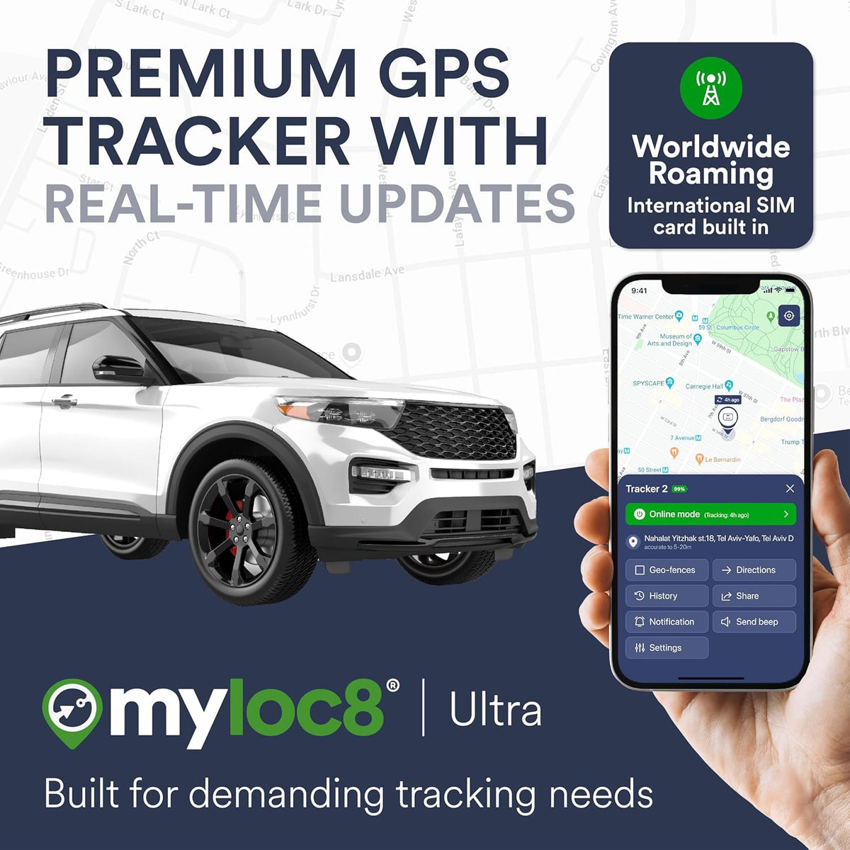 Ultra GPS Tracker for Vehicles – Rugged Waterproof GPS Locator for Cars, Trucks, Hidden Tracking Device, 4G LTE, Real-Time Updates, Long Battery Life (4 Months Prepaid Subscription Included)