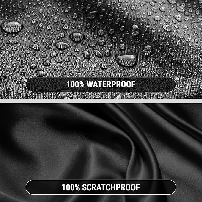 iCarCover Custom Car Cover Compatible with Mustang 1964-1968, Waterproof All Weather Rain Snow UV Sun Protector Full Exterior Indoor Outdoor Car Covers, Stripe (Black/Gray)