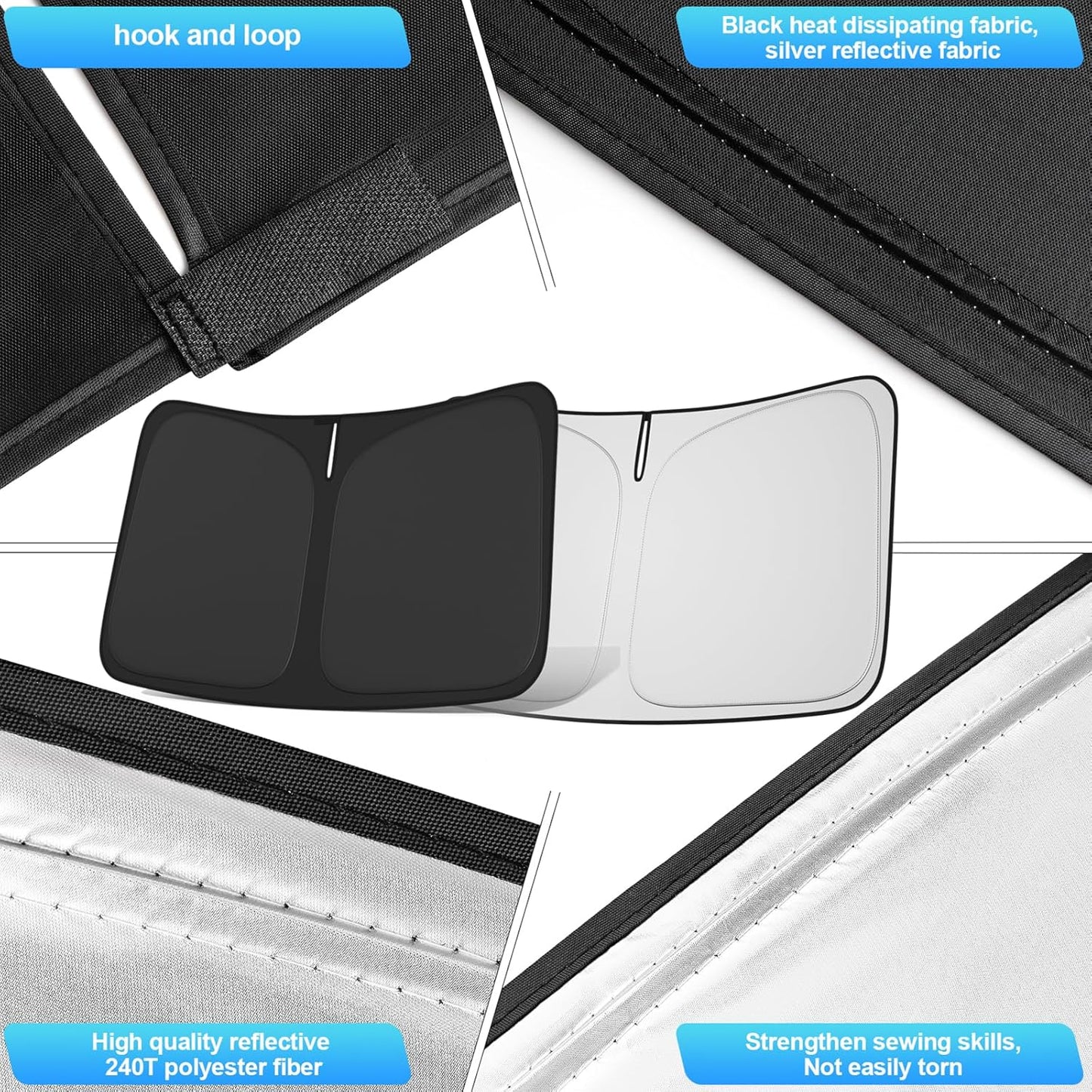 Windshield Sun Shade for Kia Telluride 2020-2025 4-Layer Front Window Shade Custom Sun Visor 240T Shade Blocks UV Keep Your Car Cooler