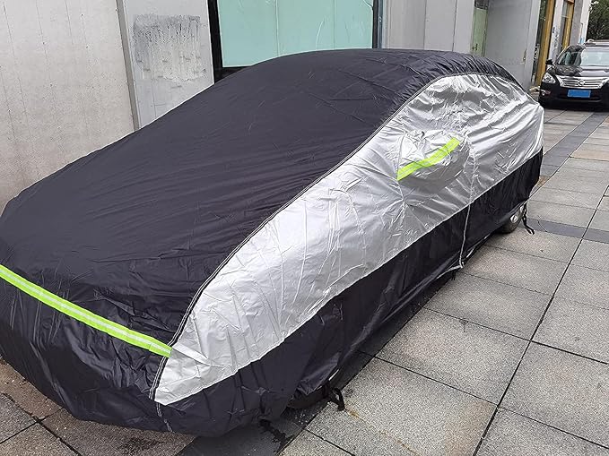 Universal Sedan Car Cover Fit for Toyota Corolla, Honda Civic, Nissan Sentra, Ford Focus, Chevy Cruze,Waterproof All Weather Anti-UV Windproof Snow Protection - Up to 193''(L)