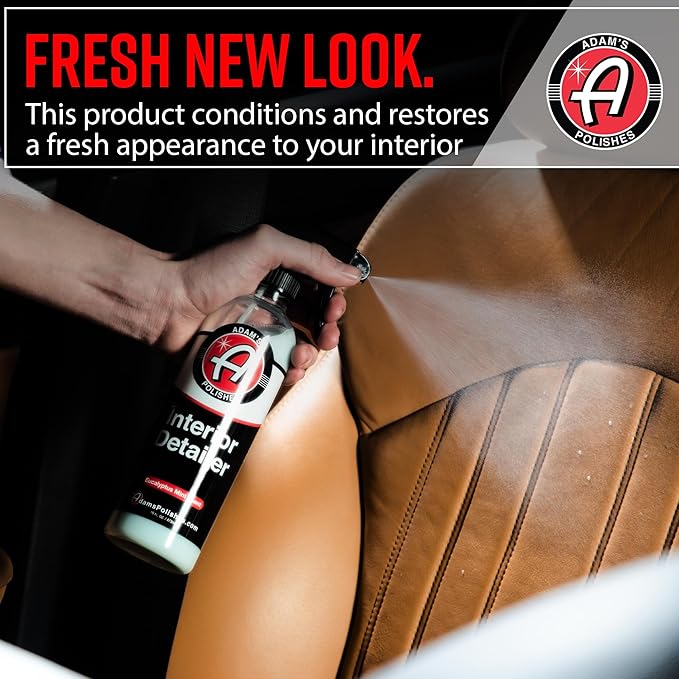 Adam's Polishes Interior Detailer (16oz) - Total Car Interior Cleaner, Protectant & Dressing | All Purpose Cleaner & Leather Conditioner | Vinyl, Dashboard, Screen, Seat Cleaner & More