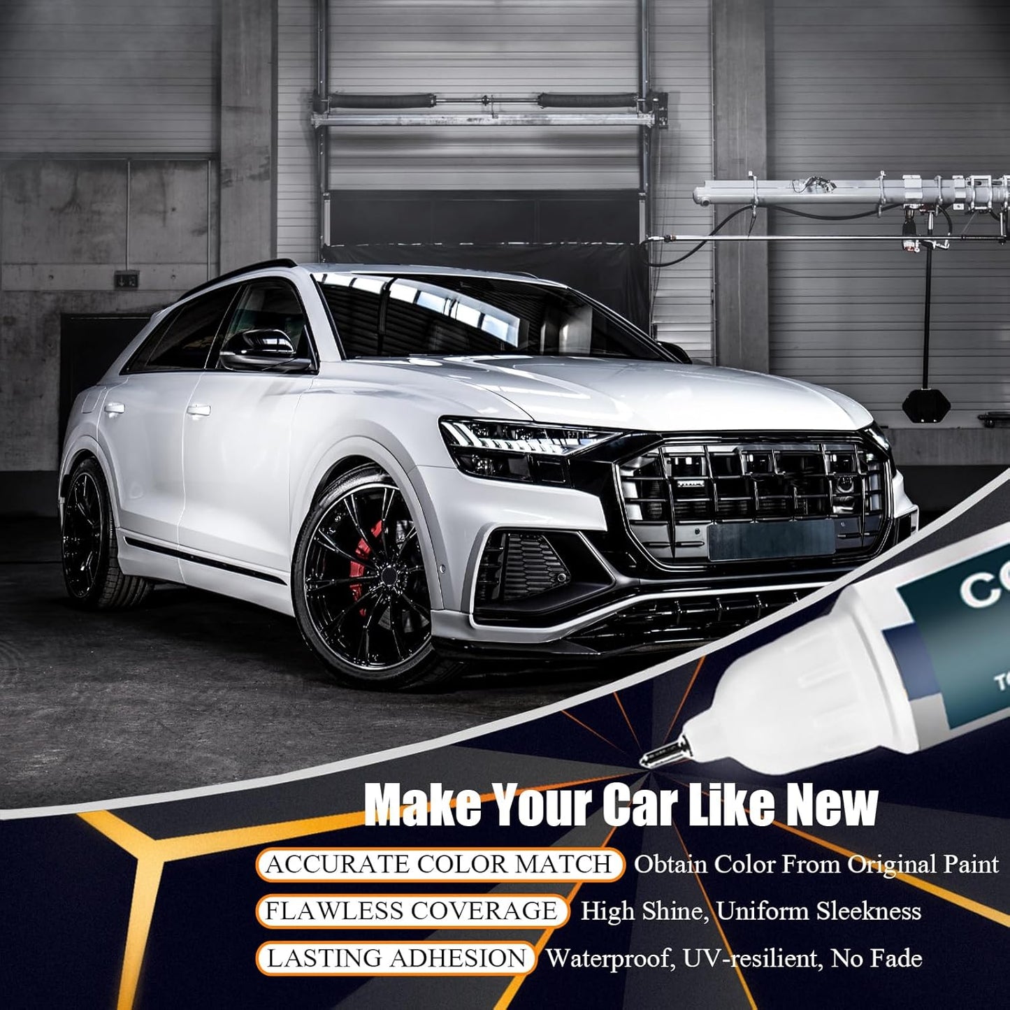Brilliant Black(LY9B/A2) Touch Up Paint Compatible with Audi, Car Paint Pen Scratch Repair Two-In-One Touch Up Paint, Premium Car Scratch Remover for Deep Scratches