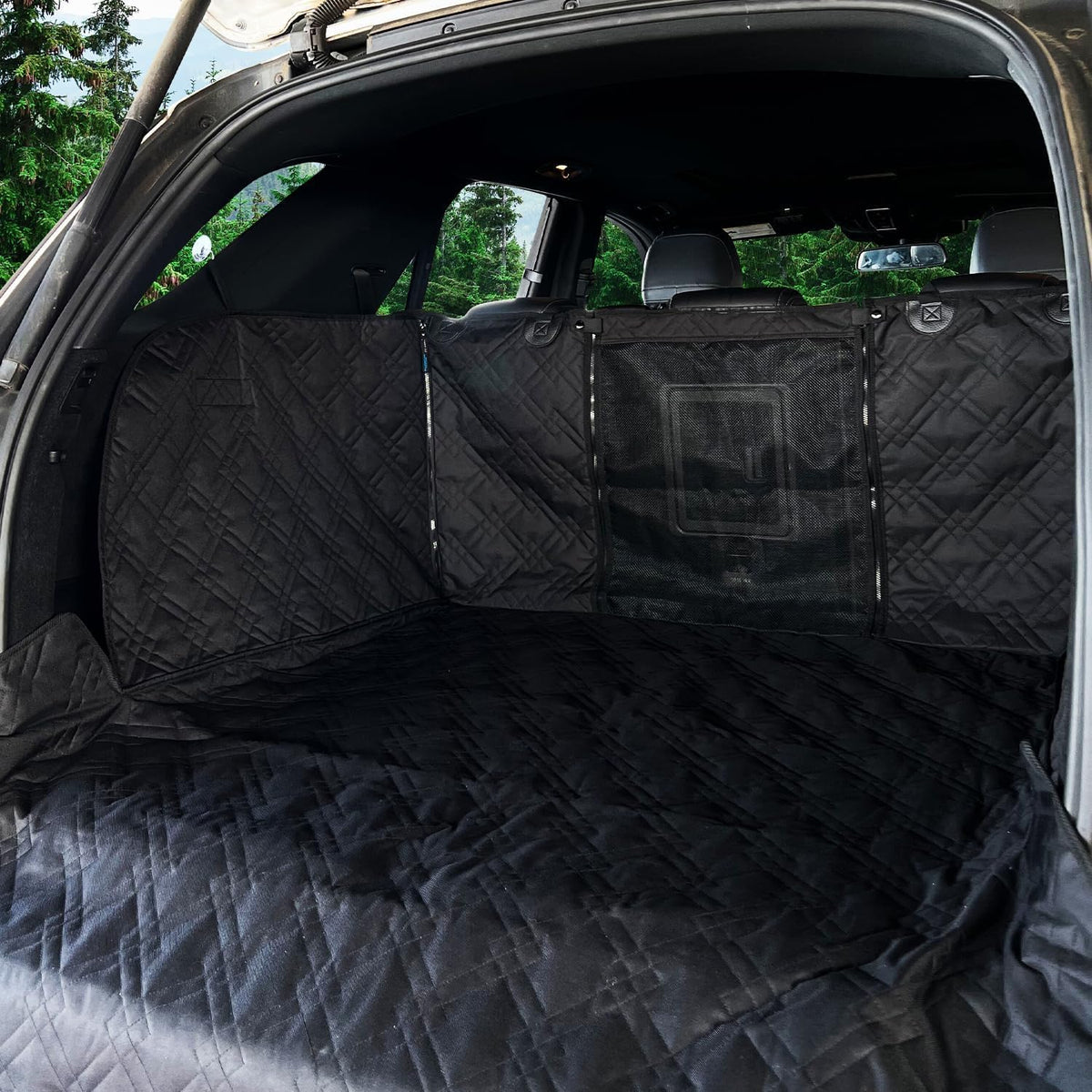 Bulldogology Cargo Liner for SUV - Heavy Duty Pet Trunk Liner Cargo Cover - Waterproof Cargo Cover for Dogs Hair, Muddy Paws - Protector Cargo Mats for Back of SUV (X-Large, Black)