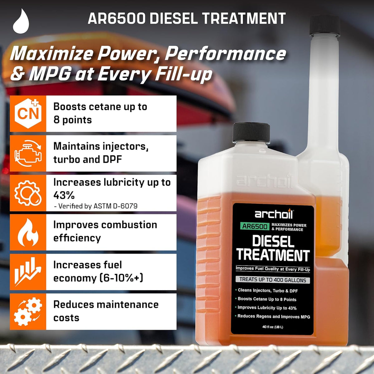 Archoil Diesel Fuel System Kit - AR6500 Diesel Treatment (40 oz) + AR6400-D Diesel Fuel System Cleaner