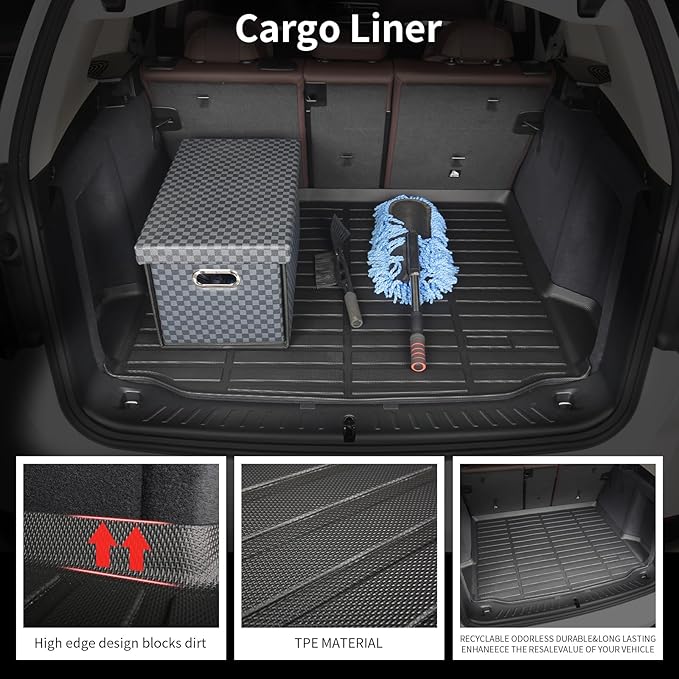 Floor Mats and Cargo Liner Set Fit for Benz GLE 350 GLE 450 (No for Coupe) 2020-2025 TPE Car Mats All Weather Protection Trunk Liner Custom Accessories