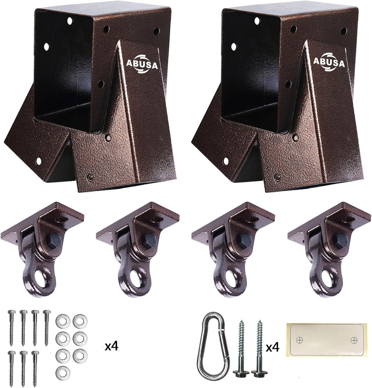 Heavy Duty Swing Sets Brackets Including 2 A-Frame Swing Set Brackets and 4 Swing Hangers for Playground Equipment Mounting Parts Hardware Included (Bronze)