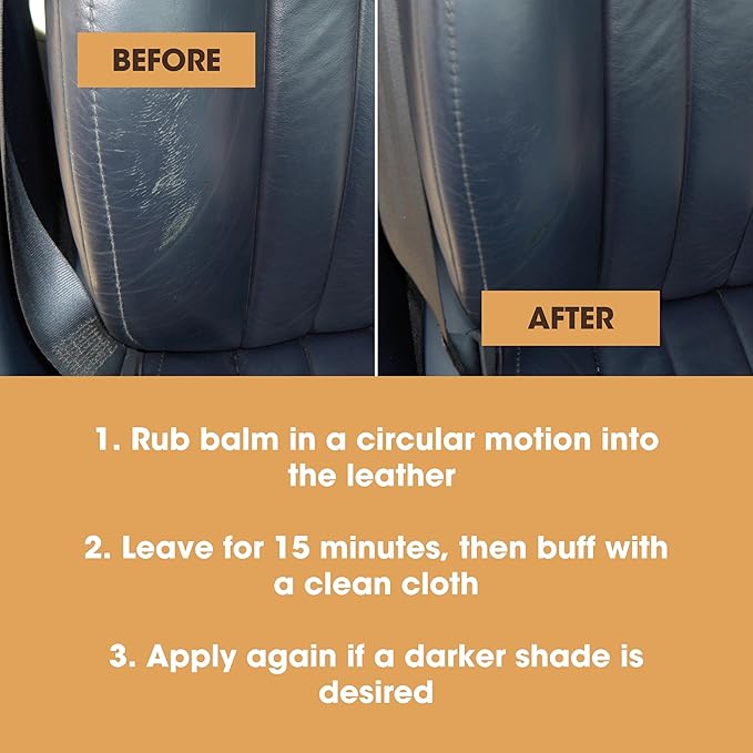 The Original Leather Recoloring Balm by Furniture Clinic - Beige Leather Dye for Furniture, Couches & Car Seats - Restore Scratched, Faded, & Damaged Surfaces