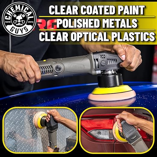Chemical Guys BUF_209X TORQX Random Orbital Polisher, Complete Detailing Kit with Pads, Pad Cleaner & Conditioner, Towels (Safe for Cars, Trucks, SUVs, & More) 700W, Orbit 8mm - 12 Items