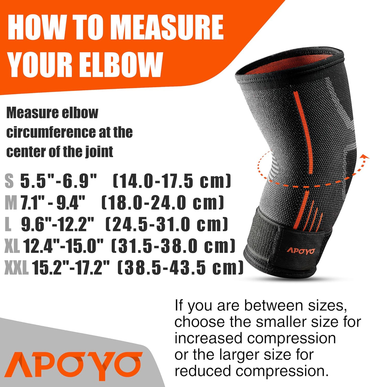 APOYO Elbow Brace for Tendonitis and Tennis Elbow, Compression Sleeve for Arthritis, Workouts, Reduce Joint Pain During Fitness Activity (X-Large)