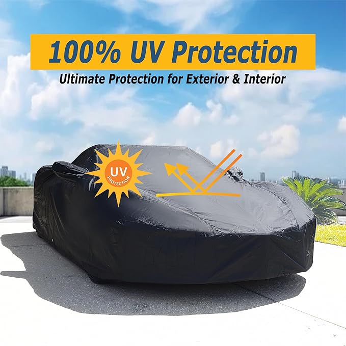 All Weather Waterproof car Cover Good for rain Snow uv Protection dust mid-Size Sedan Altima Accord Prius Impreza Passat Fusion Camry Model 3 Gray