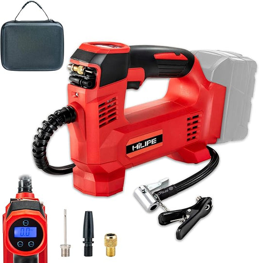 Cordless Tire Inflator Portable Air Compressor for Milwaukee M18 Battery,Lithium Car Air Pump, Auto air pump with Digital Pressure Gauge for Car tires, Bicycle, Ball(Tool Only, NO Battery)