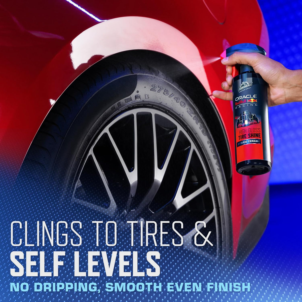Armor All Podium Series Hybrid Ceramic High Gloss Tire Shine Spray, 16 fl oz, Long-Lasting Car Tire Shine Developed in Collaboration With Oracle Red Bull Racing