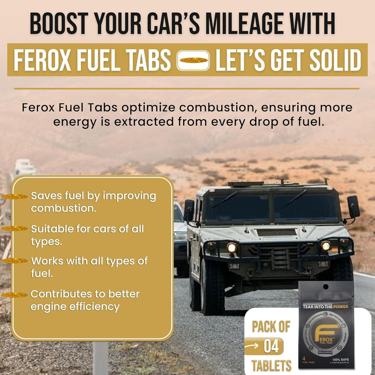 Ferox – Performance Fuel Catalyst | Not an Additive, It’s an Advantage | Built for The Road, Trail, and Beyond | All Fuels, All Engines | 1 Tab = 20 GAL