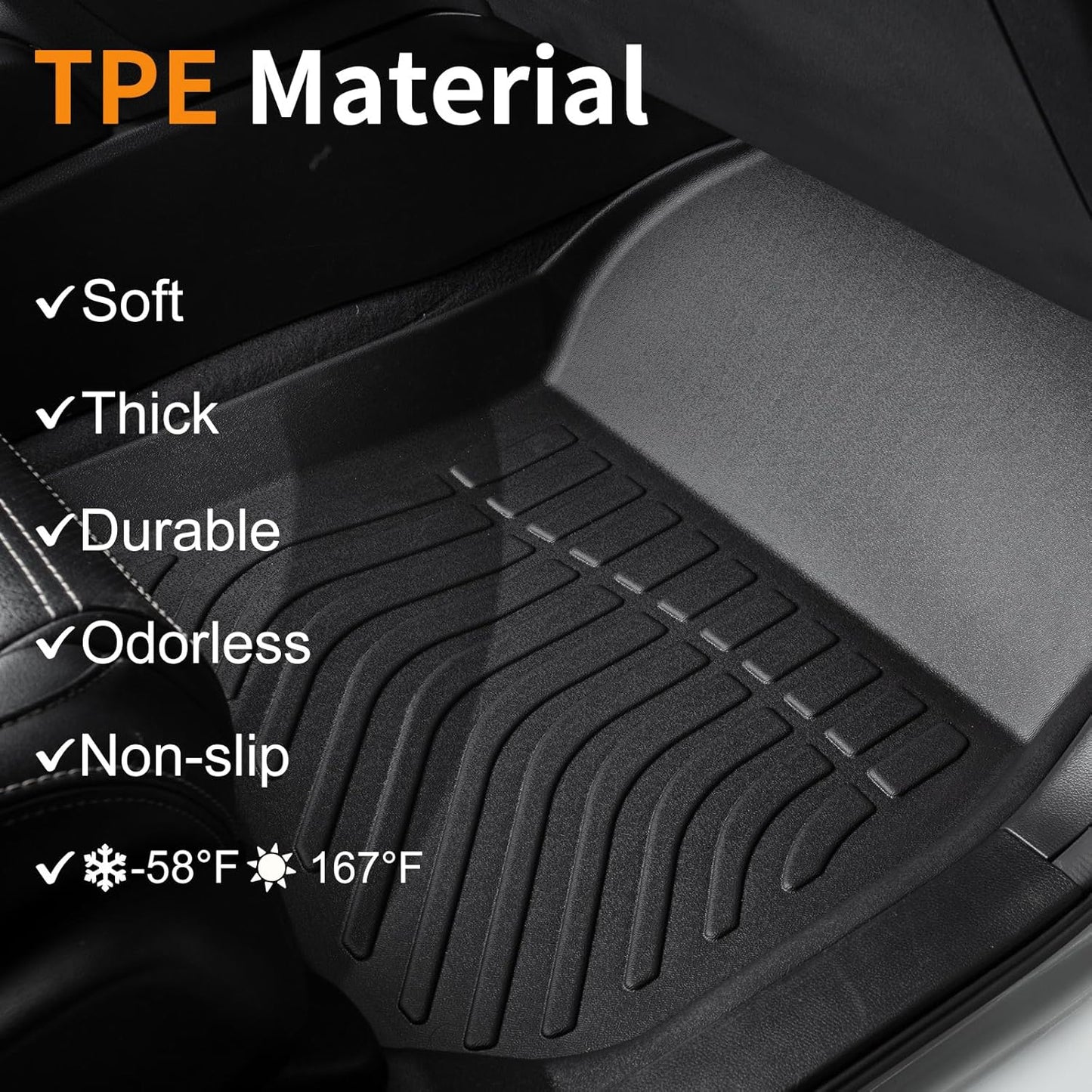 Binmotor-Floor Mats & Cargo Liner for Nissan Murano 2024-2017.5 S | SL | SV | Midnight Edition | Platinum, All Weather Heavy Duty Car Floor Liners-Black for Murano Accessories