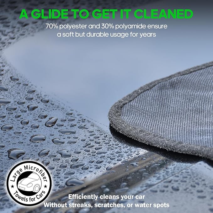 2 Pack Microfiber Towels (36"x 24") Extra Large Ultra Absorbent Drying Towel for Cars and Trucks, Without Streaks, Scratches, or Water Spots