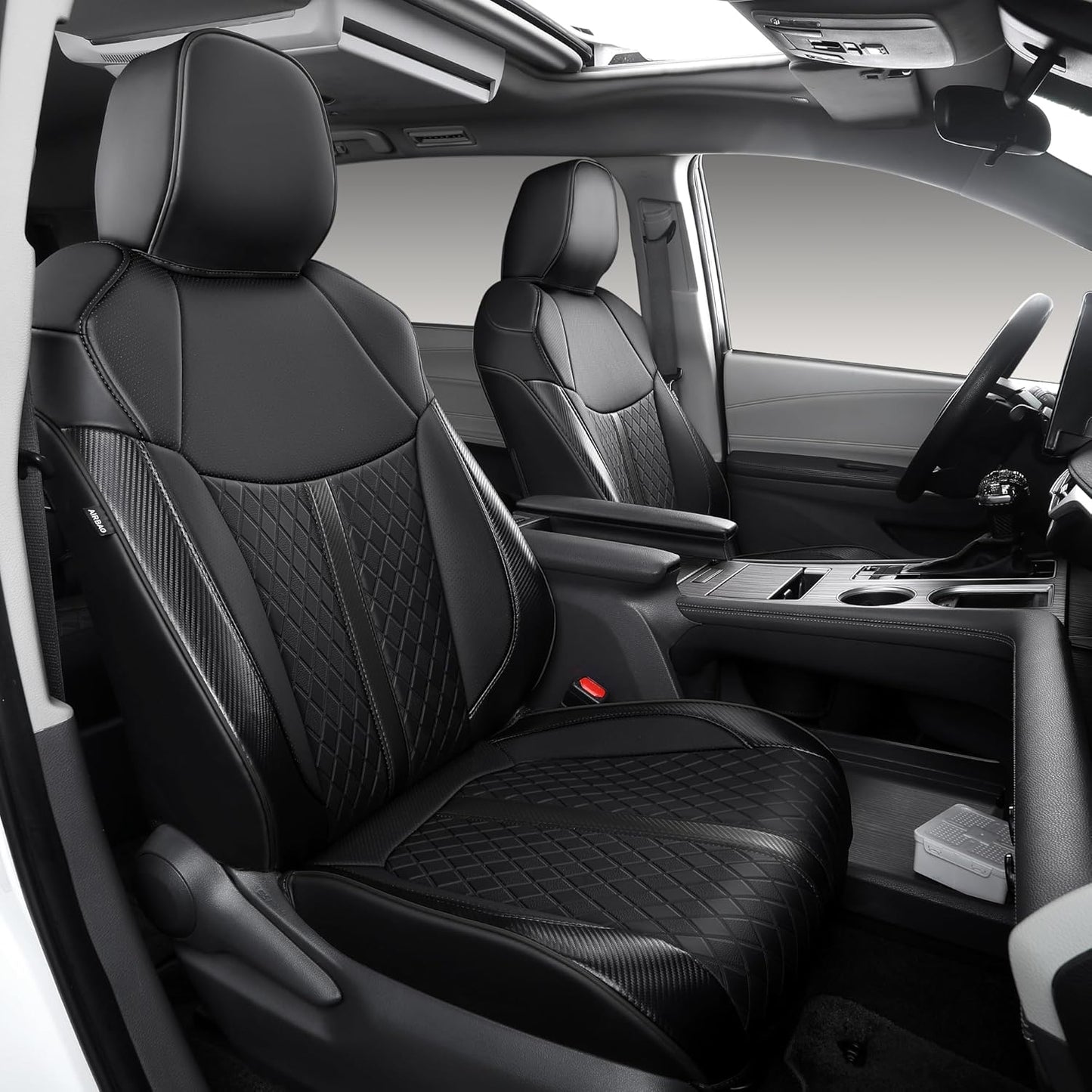 Custom Fit Sienna Seat Covers for Toyota Sienna LE,XLE 2021-2025 3-Row Accessories Full Coverage Waterproof Leather Car Seat Covers Full Set (Black, 8-Seat)