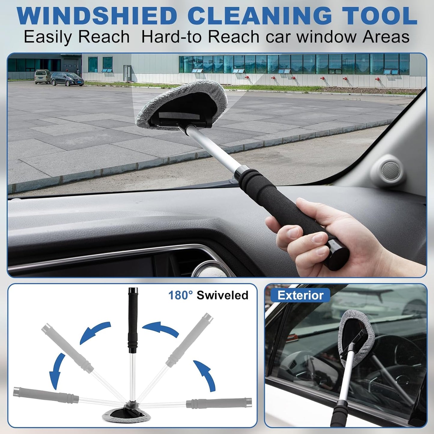 Viewsun Windshield Cleaner Tool, 13Pcs Car Interior Cleaning Kit, Car Detailing Kit Interior Cleaner, Car Detailing Brushes, Car Cleaning Gel, Inside Cleaning Supplies Accessories for Women Men