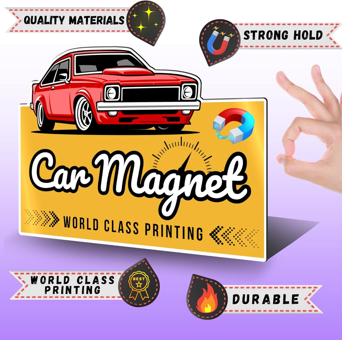 Custom Car Magnet with Your Logo ║ Advertise Your Business Vehicle Magnetic ║ Professionally Printed for Your Car Van Truck ║ Reflective Option Available║ We Print All Made in The USA