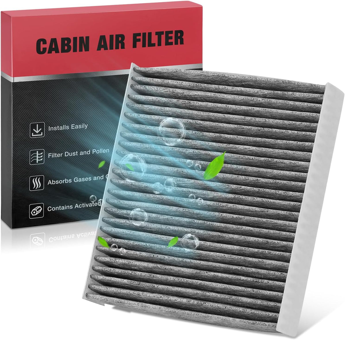 BDFHYK CF11924 Cabin Air Filter with Activated Carbon Compatible with Fiat 2012-2019 500 1.4L l4, 2012-2017 500 1.4L l4, Replace# CAF6185, CAF1896P, CF1249, CAF2140