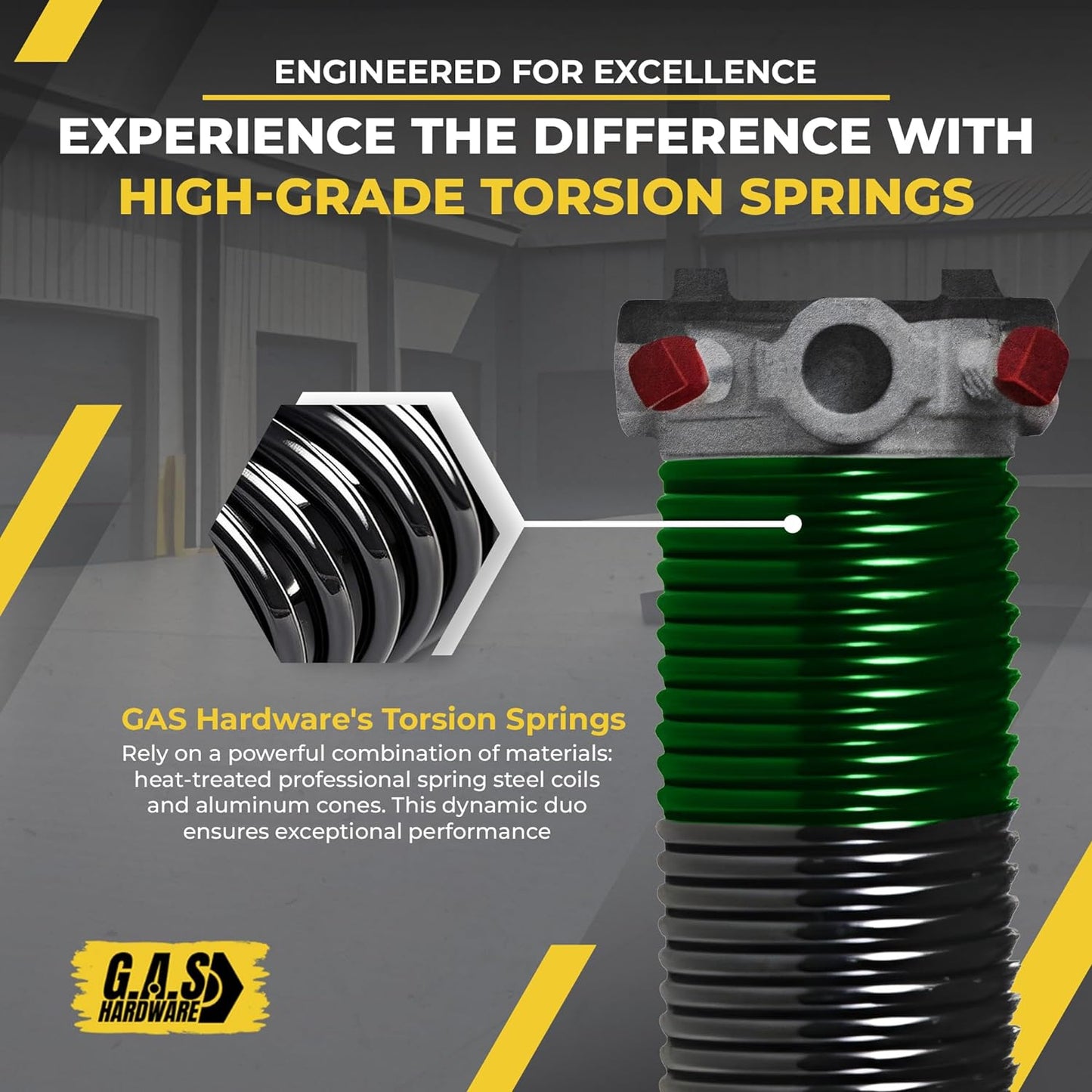 Garage Door Torsion Spring 243x2x30 Torsion Springs for Garage Door Repair Left Hand Wound Replacement for Right Side of Garage Door with 1" Steel Bearing, Gloves, Manual and Winding Bars (Black Cone)