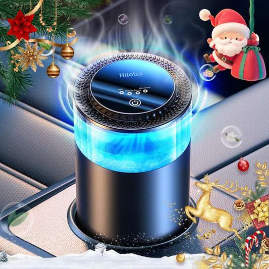 Smart Car Air Fresheners, Ambient Light & Mist Fragrance, Auto On/Off Car Air Freshener Diffuser, Adjustable Intensity, Lasts 6 Months, Built-in Battery, Premium Scents Refill X2 - Mystic Ice