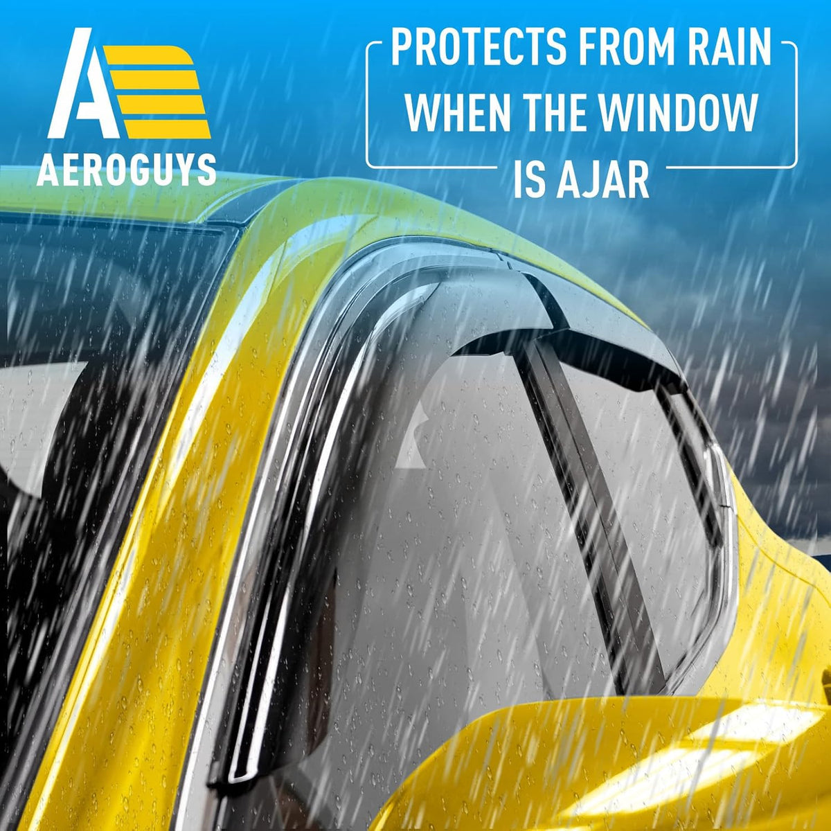 Extra Durable Window Deflectors Tape-On Window Visors Rain Guards Fit for Nissan Rogue Sport 2017-2022, Sun Visors, Wind Vent for Shades, Exterior Car Accessories - 6pcs. AG0224