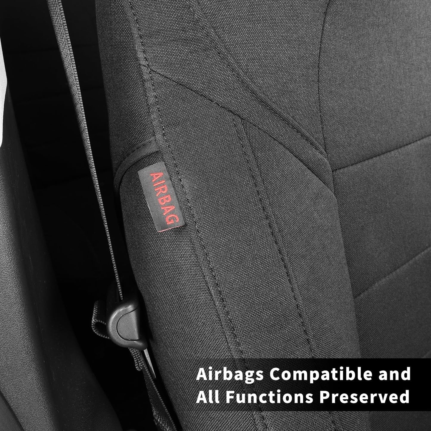 coverdream Full Set CRV Seat Covers Custom Fit for 2023 2024 2025 2026 Honda CR-V LX,EX,EXL,Hybrid,Sport Series,Trailsport,Fully Covered,Airbag Compatible UV Resistant Polyester Seat Protector(Black)