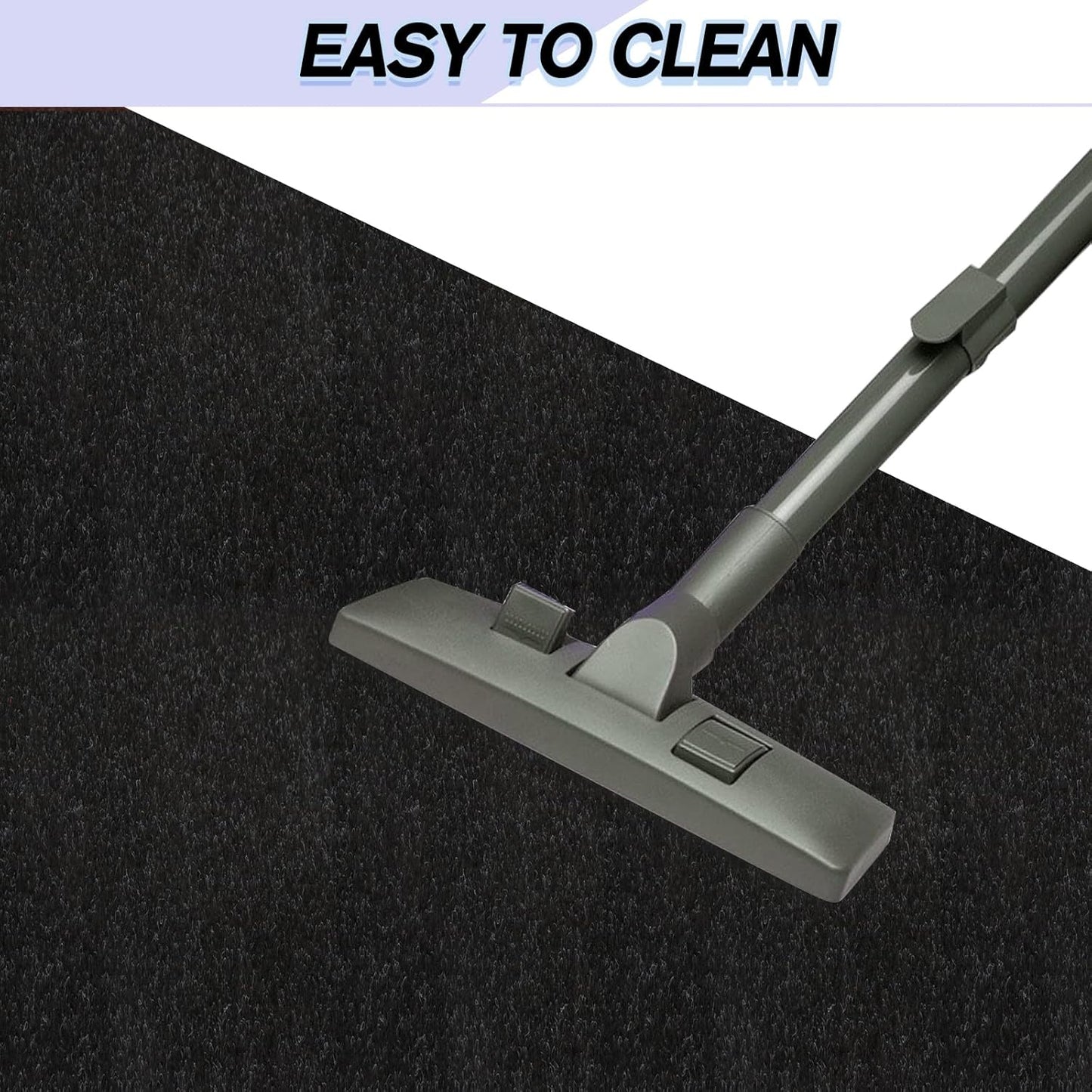 Custom Size Backed Non-Slip Area Rugs Runner, Easy Clean, Waterproof Runner Rugs for Hallway Entryway, Kitchen, Laundry, 3FT x 78FT, Black
