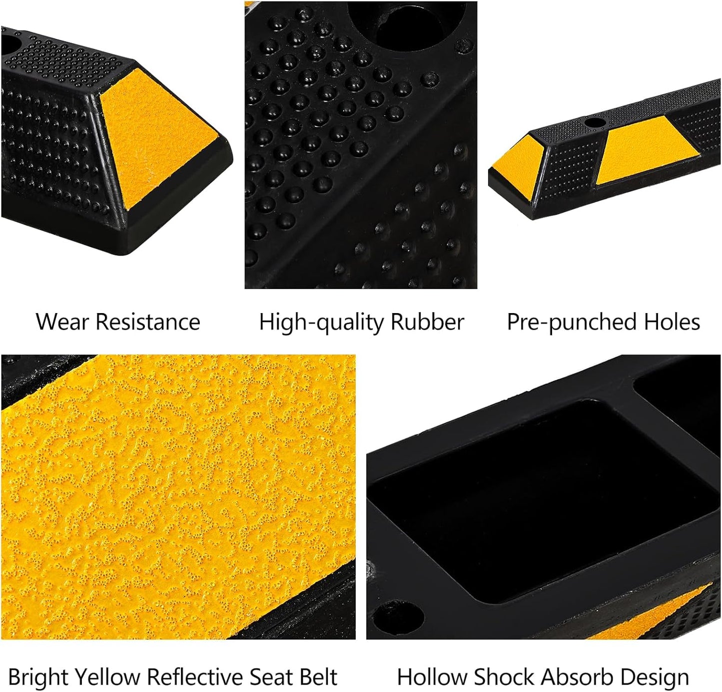 Curb Parking Garage Floor Stopper - 72 Inch Extra Wide Heavy Duty Rubber Parking Lot Stopper, for Vehicles Truck Driveway, Protect Pumpers from Cars Vans Trucks 1PC