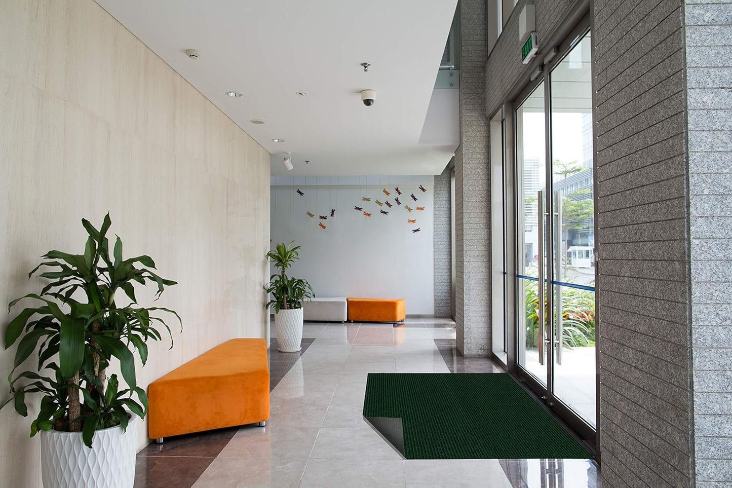 KOECKRITZ Heavy Duty Durable All Weather Indoor/Outdoor Non Slip Entrance Mat Rugs and Runners for Office Business Building Home Garage Front Door (6' x 20', Green)