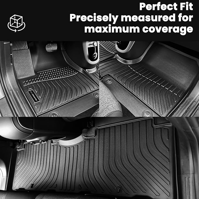 Auxko All Weather Floor Mats Cargo Mat Fit for 2025 2026 Honda Civic Hybrid Hatchback (Not Sedan) Accessories Odorless Anti-Slip Floor Mats Trunk Mat for Honda Civic Hybrid Black