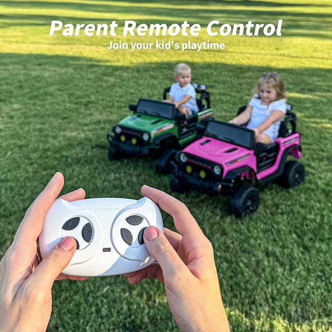 12V Kids Ride on Car Truck, Kids Electric Vehicles Car Ride on Toy for Toddlers w/Remote Control - Pink