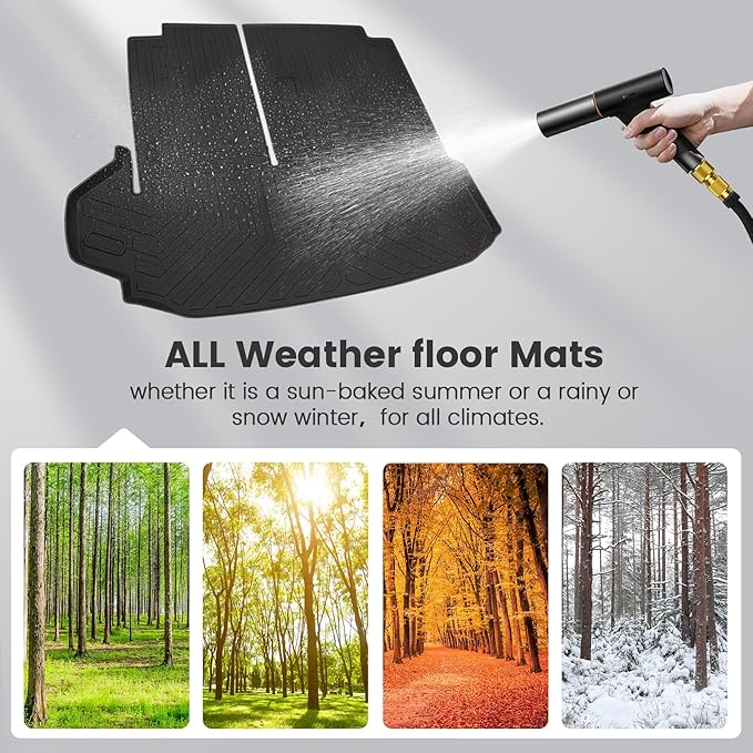 KMF Cargo Liner for 2025 Toyota Highlander 7 Seats 2020-2024 with Backrest Mat,All Weather Liners TPE Odorless Cargo Mat,Backrest Mat Protector Highlander Accessories