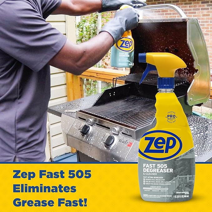 Zep Fast 505 Cleaner and Degreaser - 32 oz (Case of 4) - ZU50532 - Great for Grills, Plastics, Metal, and More