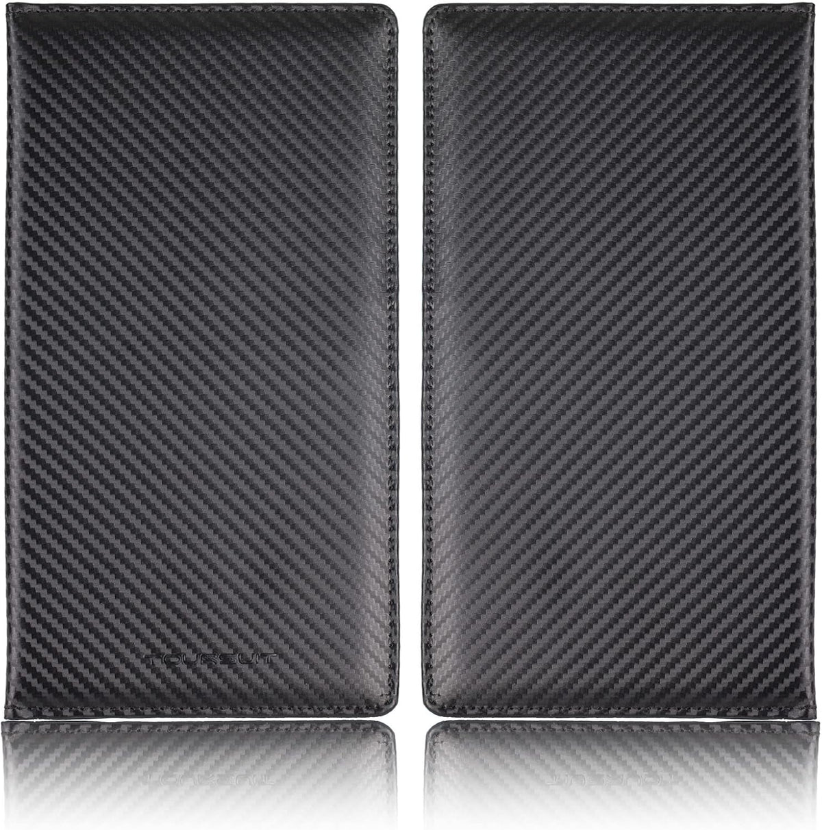 TOURSUIT Car Registration and Insurance Card Holder, Vehicle License Document Glove Box Compartment Organizer, Interior Car Accessories for Women Men Teens (Carbon Fiber Black)