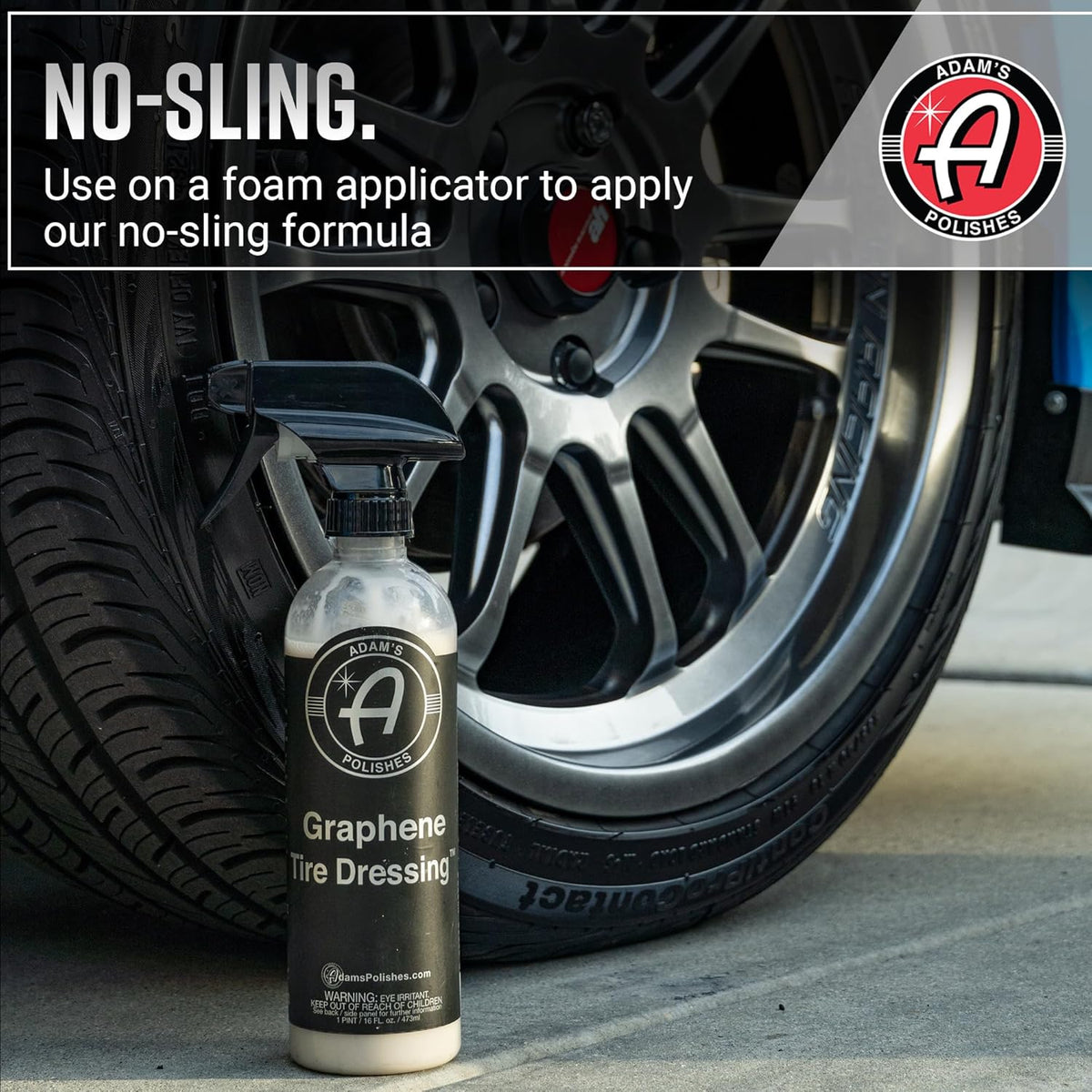 Adam's Polishes Graphene Tire Dressing - Deep Black Finish W/Graphene Non Greasy Car Detailing | Use W/Tire Applicator After Tire Cleaner & Wheel Cleaner | Ceramic Coating Like Tire Protection (16oz)