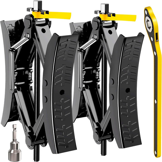 Camper Wheel Chock Stabilizer 2 Sets, Upgraded Side Grain Heavy Duty X-Shaped Stabilizer Wheel Chock RV Travel Trailer Accessories Anti-Move Anti Rust Coating Tire Chalks
