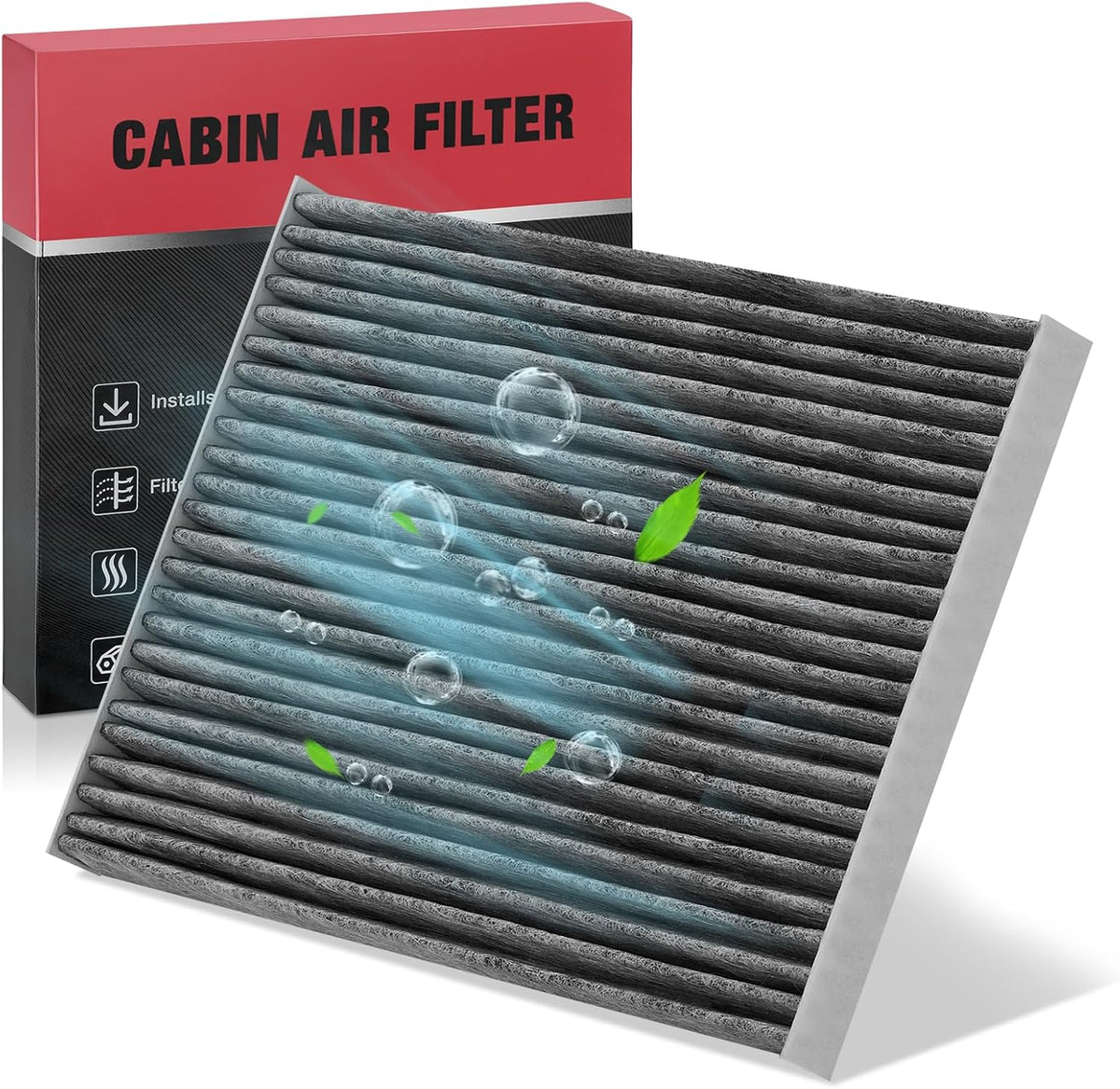 BDFHYK Cabin Air Filter with Activated Carbon Compatible with Nissan Rogue 2008-2013, Rogue Select 2014-2015, Sentra 2007-2012, Replace# CF10550, 999M1VS007