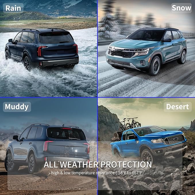 KELCSEECS Floor Mats & Cargo Liner with Backrest Mat(Best Put The Third Row Down) for 2021 2022 2023 2024 2025 Kia Sorento Hybrid/2022-2025 Kia Sorento Plug-in Hybrid All Weather Car Mats Trunk Mat