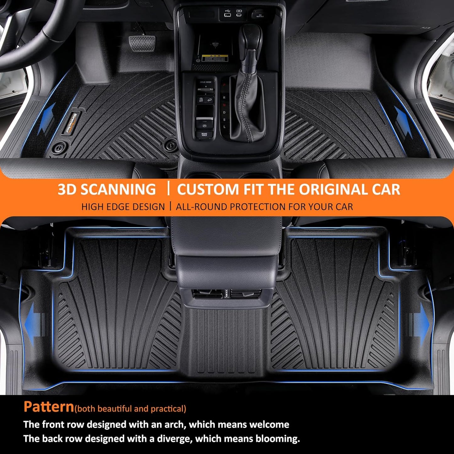 Binmotor-All Weather Floor Mats Cargo Liner for kia Sportage 2023-2026 (Only Gas Models), Full Set, Heavy Duty Car Floor Liners for Sportage Accessories